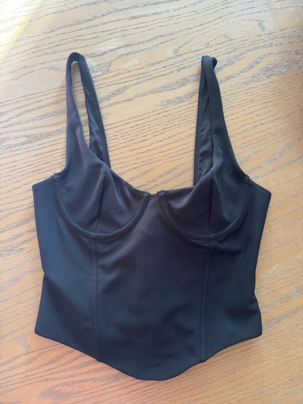 White Fox Boutique Black Crop Bustier Tank